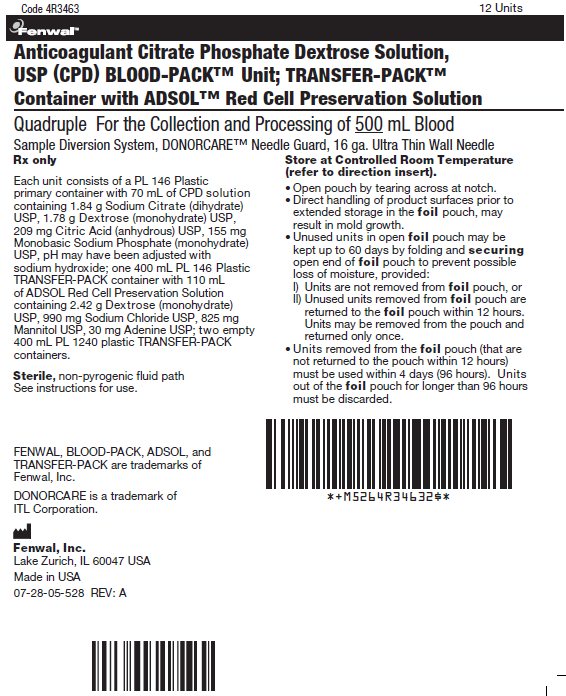 Anticoagulant Citrate Phosphate Dextrose Solution, USP (CPD) BLOOD-PACK™ Unit; TRANSFER-PACK™ Container with ADSOL™ Red Cell Preservation Solution label