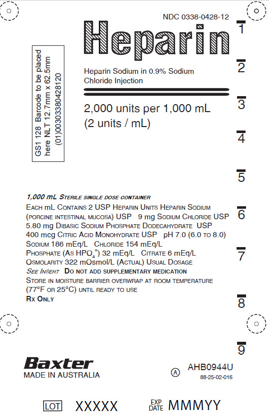 Heparin Sodium Representative Container Label 0338-0428-12