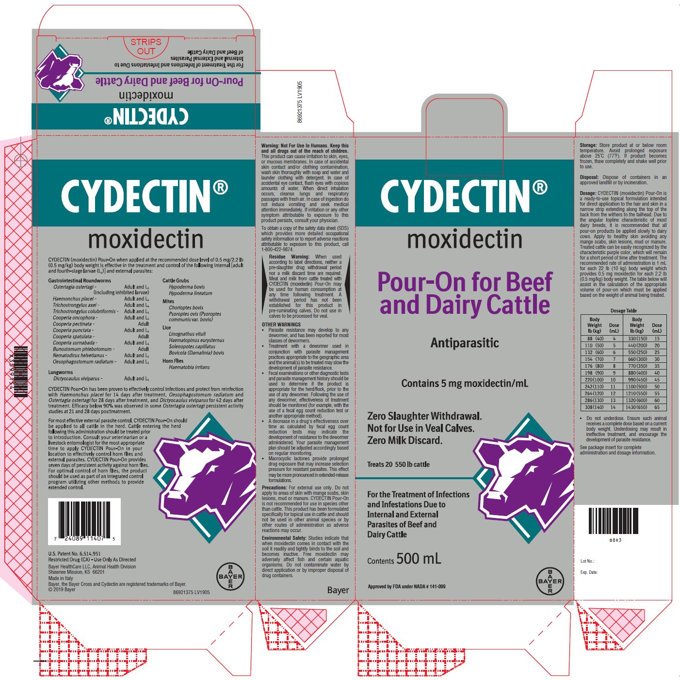 Cydectin (moxidectin) carton label