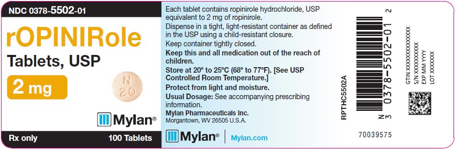 Ropinirole Tablets, USP 2 mg Bottle Label