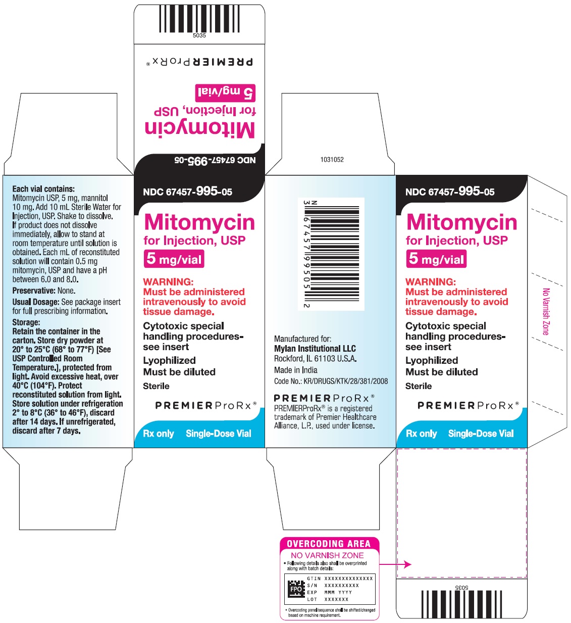 Carton 5 mg per vial