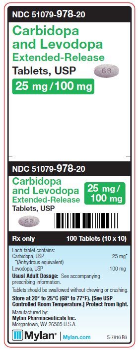 Carbidopa and Levodopa E.R. 25 mg/100 mg Tablets Unit Carton Label