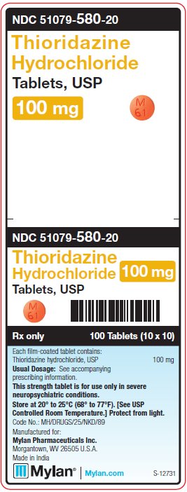 Thioridazine Hydrochloride 100 mg Tablets Unit Carton Label