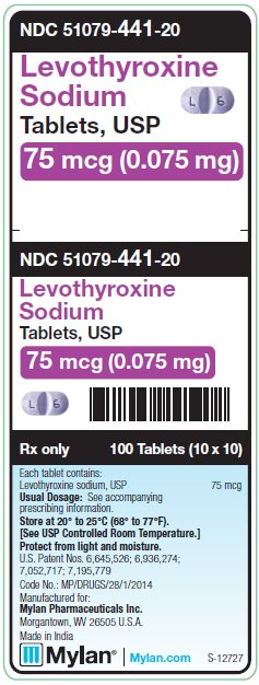 Levothyroxine Sodium 75 mcg (0.075 mg) Tablets Unit Carton Label