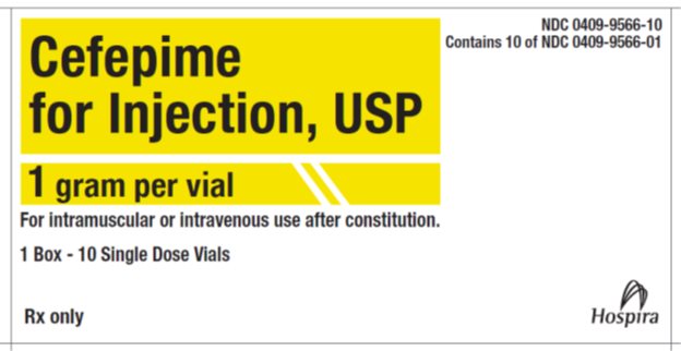 Cefepime for Injection, USP 1 gram carton