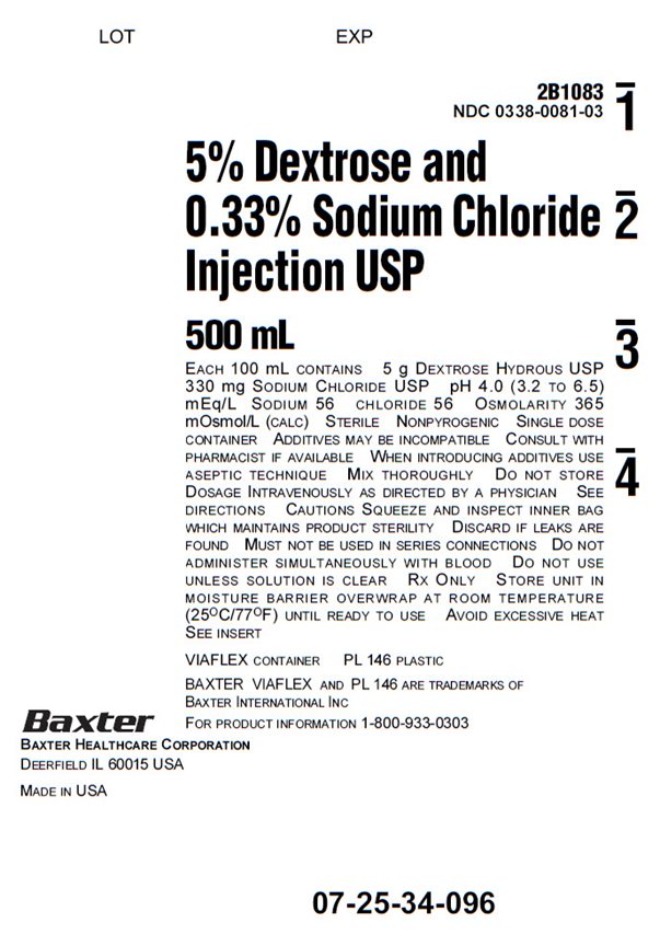 Dextrose and Sodium Chloride Representative Container Label 0338-0081-03