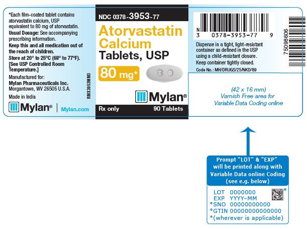 Atorvastatin Calcium Tablets 80 mg Label