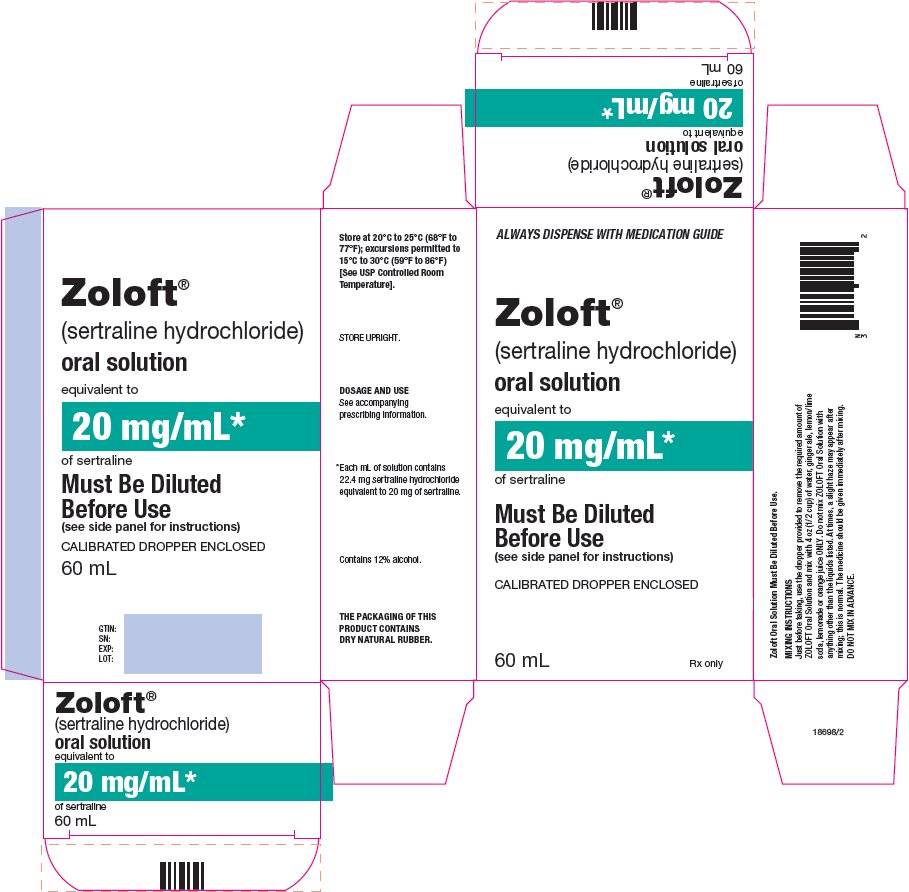 Zoloft Oral Solution 20 mg/mL Carton Label