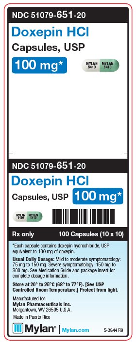 Doxepin HCl 100 mg Capsules Unit Carton Label