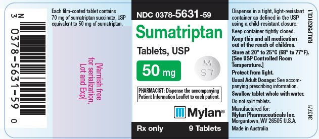 Sumatriptan Tablets, USP 50 mg Bottle Label