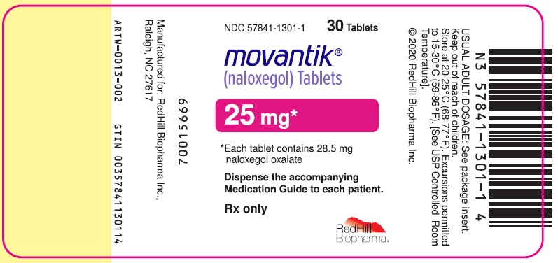 Movantik 25 mg 30 tablet bottle label