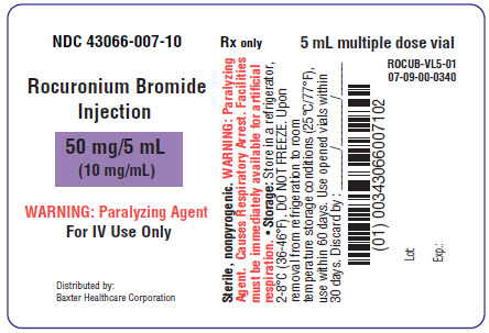 Rocuronium Representative Container Label 50 mg 43066-007-10
