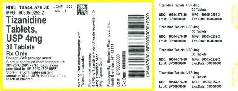 Label Graphic- Tizanidine (Apotex) 4mg 30s