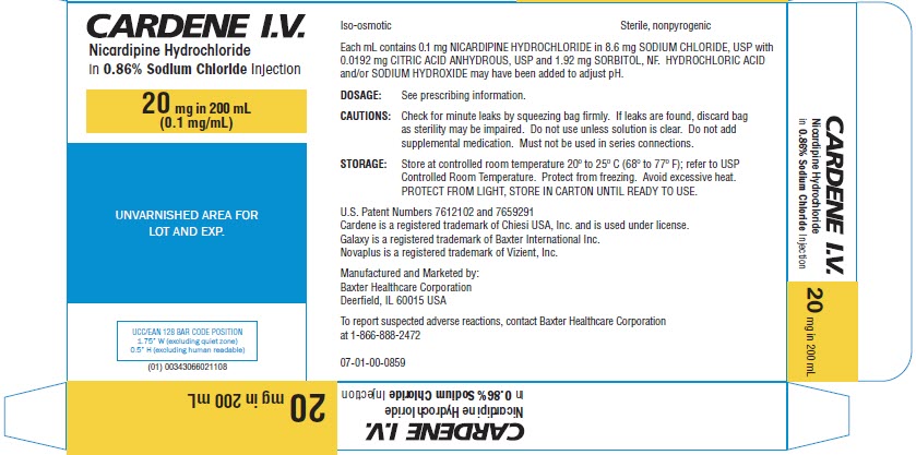 CARDENE Representative 20 mg Carton Label 2 of 2  NDC 43066-021-10