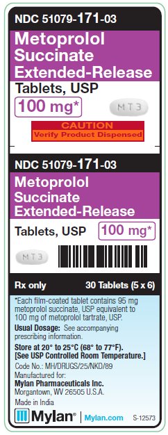 Metoprolol Succinate Extended-Release 100 mg Tablets Unit Carton Label