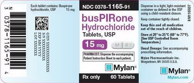 Buspiron Hydrochloride Tablets 15 mg Bottle Label