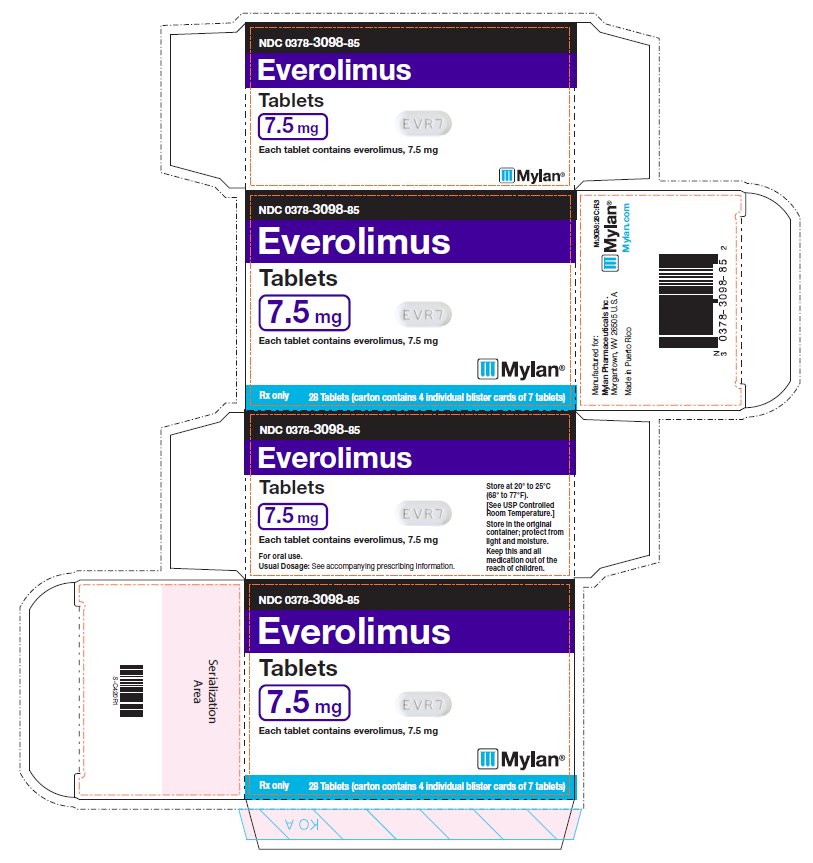 Everolimus Tablets 7.5 mg Carton Label