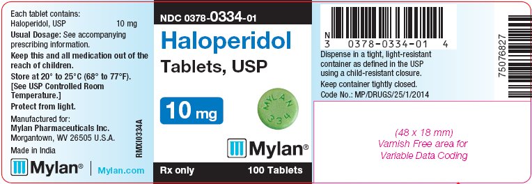 Haloperidol Tablets 10 mg Bottle Label