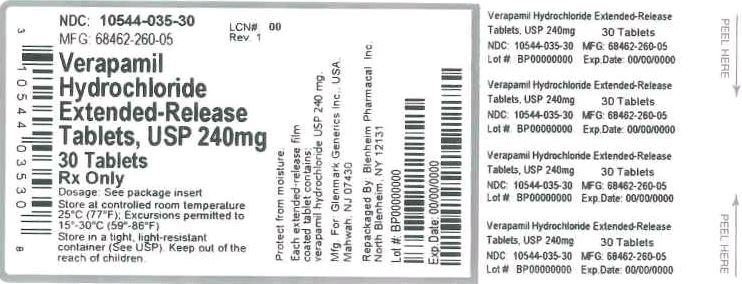 verapamil hydrochloride extended-release tablets 240 mg bottle label