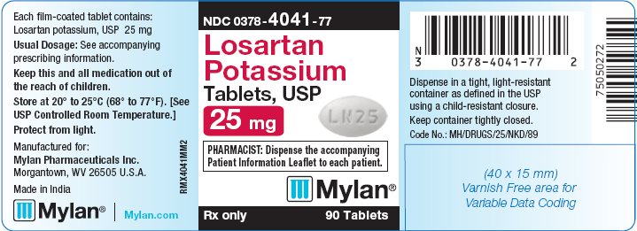 Losartan Potassium Tablets, USP 25 mg Bottle Label