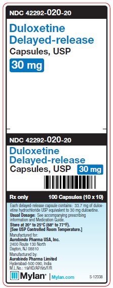 Duloxetine Delayed-release 30 mg Capsules Unit Carton Label
