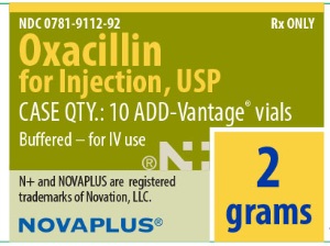Oxacillin for Injection 2 gram Label
