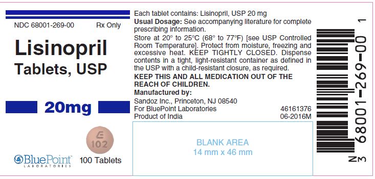 Lisinopril 20mg 100ct 06-16 Product of India