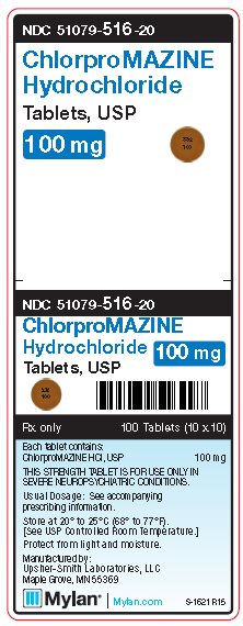 Chlorpromazine Hydrochloride 100 mg Tablets Unit Carton Label