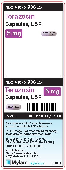 Terazosin 5 mg Capsules Unit Carton Label