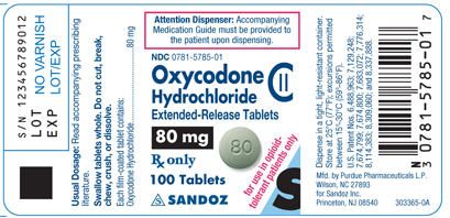 Oxycodone HCl Extended-Release Tablets 80 mg Label