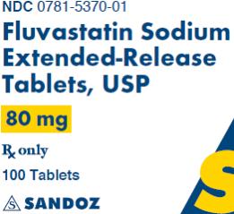 PRINCIPAL DISPLAY PANEL Package Label – 80 mg  Rx Only NDC 0781-5370-01 Fluvastatin Sodium Extended-Release Tablets, USP 80 mg 100 Tablets 