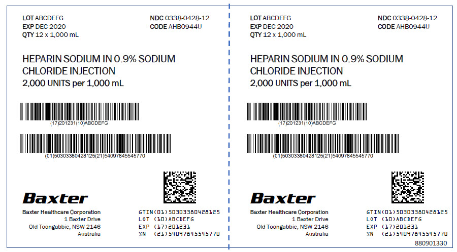 Heparin Sodium Representative Carton Label 0338-0428-12
