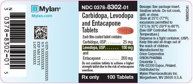 Carbidopa, Levodopa and Entacapone Tablets 25 mg/100 mg/200 mg Bottle Label