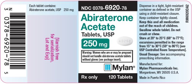 Abiraterone Acetate Tablets, USP 250 mg Bottle Label