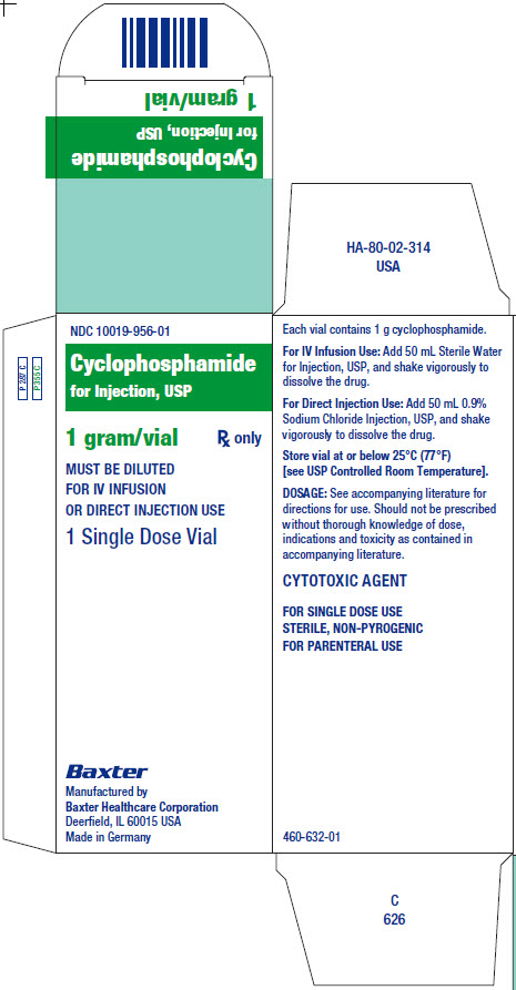Representative Cyclophosphamide Baxter Carton Lbl 10019-956-01 panel 1
