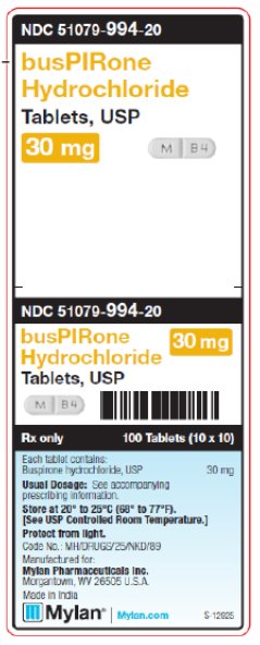 Buspirone Hydrochloride 30 mg Tablets, USP Unit Carton Label