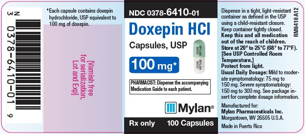 Doxepin Hydrochloride Capsules, USP 100 mg Bottle Label