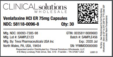 Venlafaxine ER 75mg capsules 30 count blister card