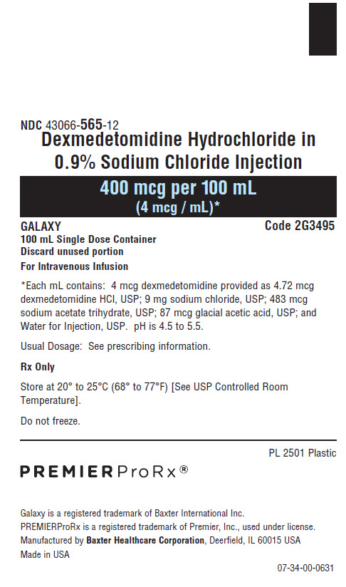 Dexmed Representative Container Label 43066-565-12  1 of 2