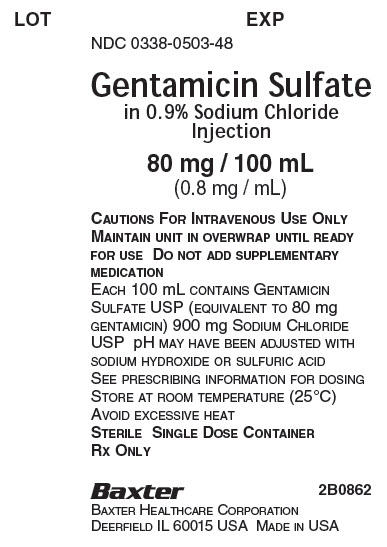 Gentamicin Representative Container Label  NDC 0338-0505-48