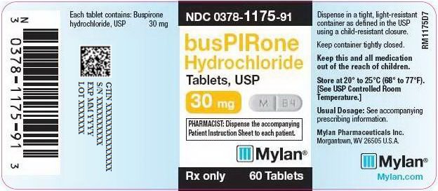 Buspiron Hydrochloride Tablets 30 mg Bottle Label