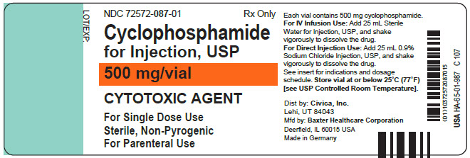 Representative Vial Label 72572-087-01 500 mg
