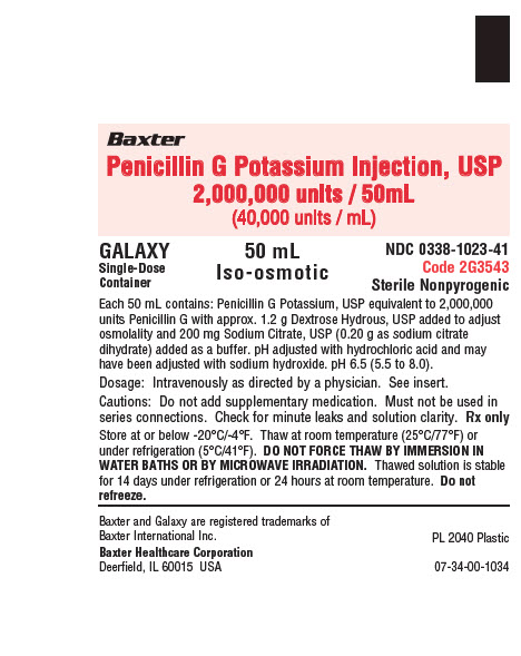 Penicillin G Potassium Representative Container Label  NDC 0338-1023-41 1 of 2