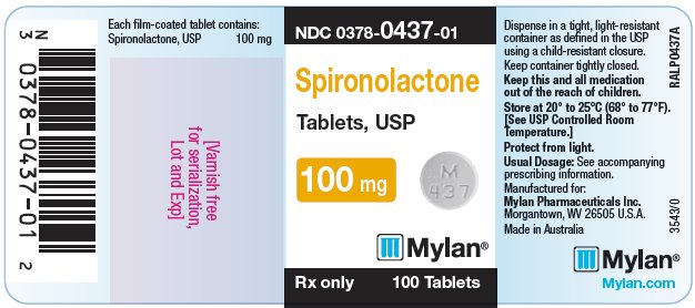 Spironolactone Tablets, USP 100 mg Bottle Label