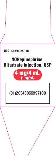 Norepinephrine Representative Label   43066-997-10  4  of  4