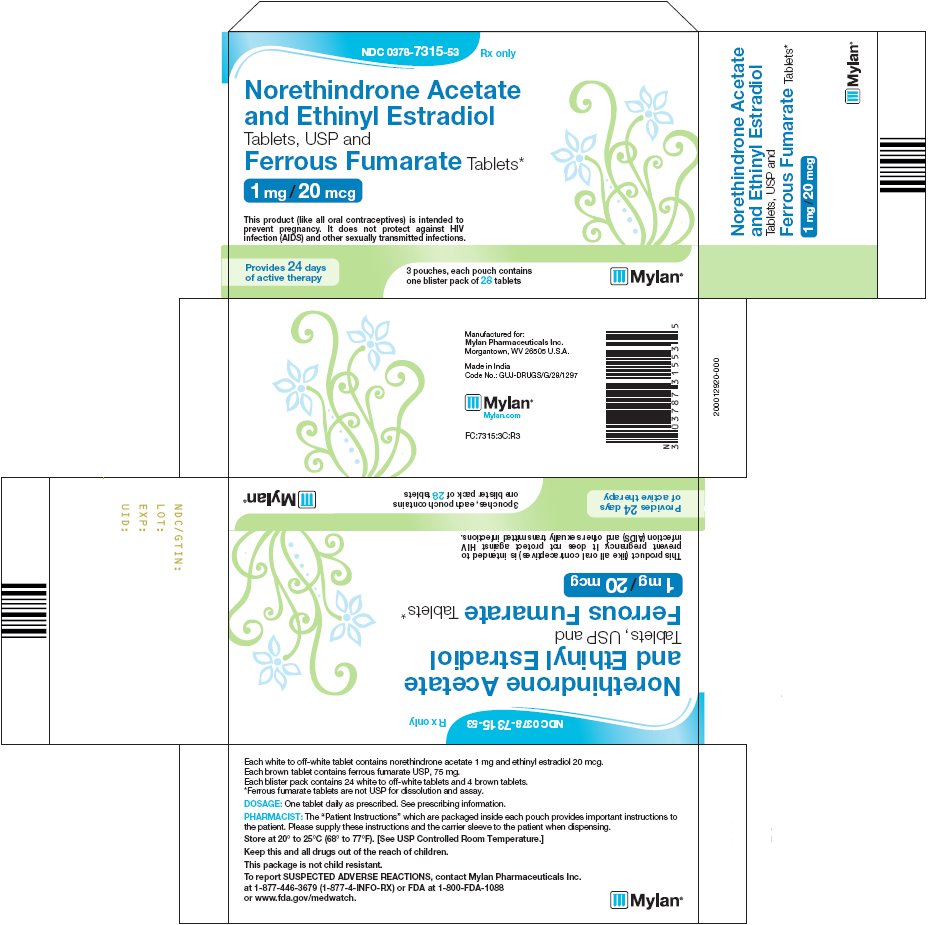 Norethindrone Acetate and Ethinyl Estradiol Tablets and Ferrous Fumarate Carton Label