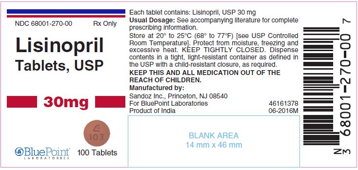 Lisinopril 30mg 100ct 06-16 Product of India