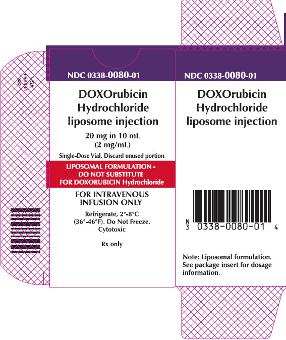 Representative Doxorubicin Carton Label 0338-0080-01 - 1 of 4