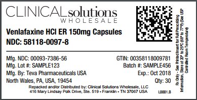 Venlafaxine HCl ER 150mg capsule 30 count blister card
