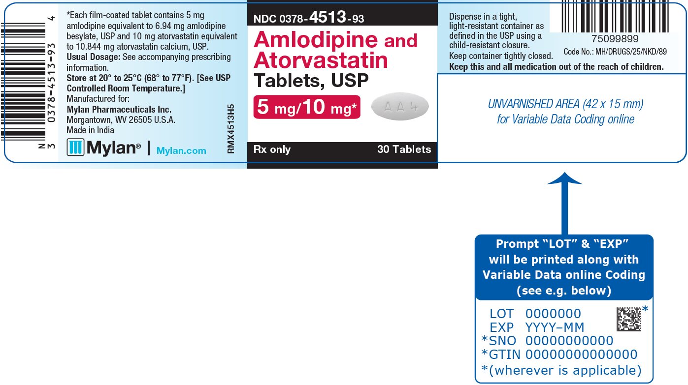 Amlodipine and Atorvastatin Tablets, USP 5 mg/10 mg Bottle Label
